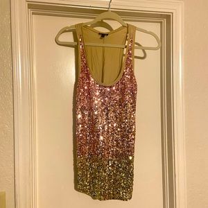 Multicolor sequin tank top from express size small